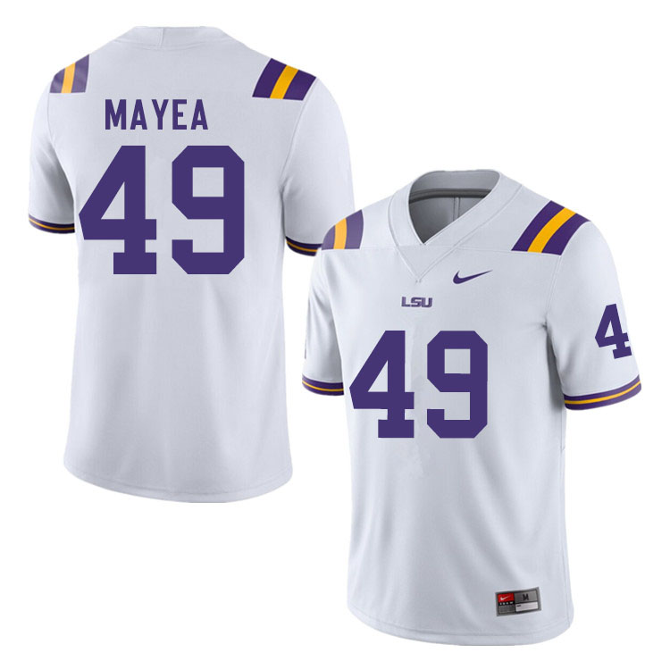 Men #49 Jansen Mayea LSU Tigers College Football Jerseys Sale-White - Click Image to Close